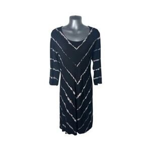 Sunday by Dressbarn Women's Midi Scoop Neck Shift Dress  3/4 Sleeves Size Large